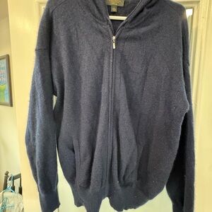 Women’s Navy  Blue 100% cashmere hoodie Sweater